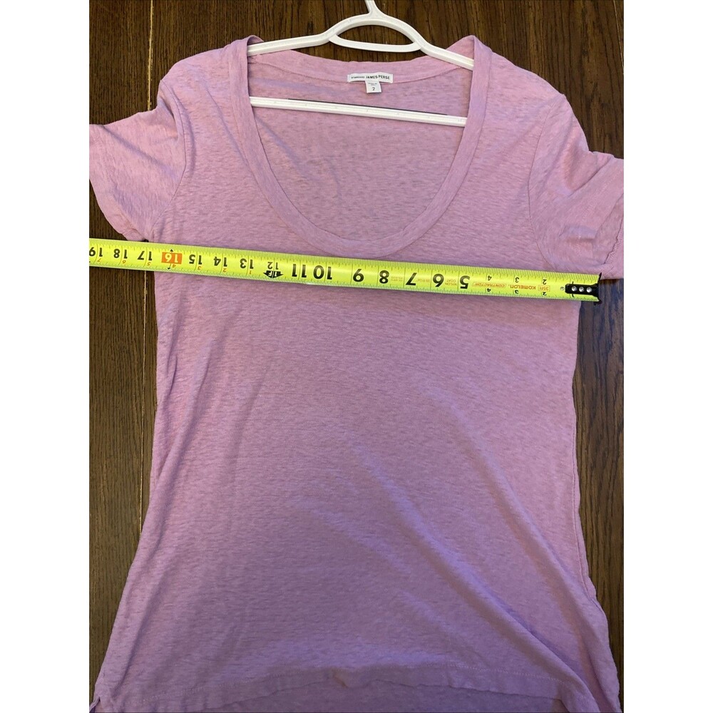 James Perse Standard T Shirt Women’s Size 2 Short Sleeve Scoop Neck Lilac - Picture 10 of 11